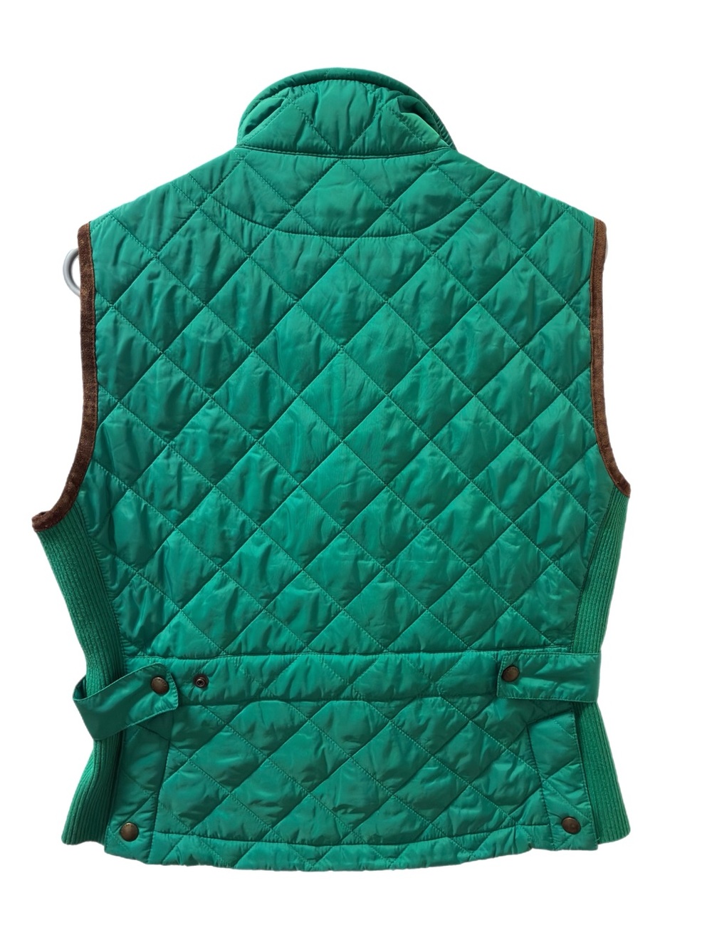 Ralph Lauren Sport Green Quilted Vest with Brown Calf Leather Accents - Picture 2 of 6